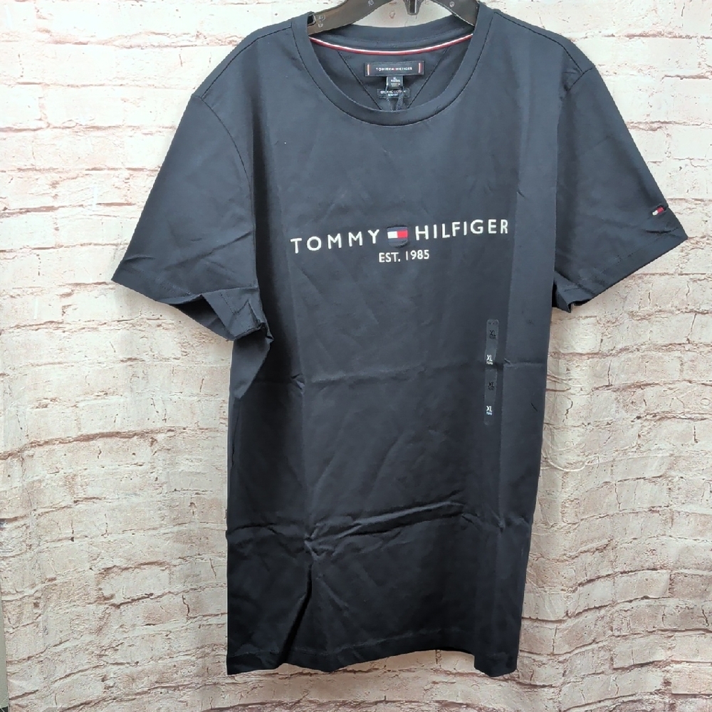 Tommy Hilfiger Black T-Shirt Women XL Slim Nwt